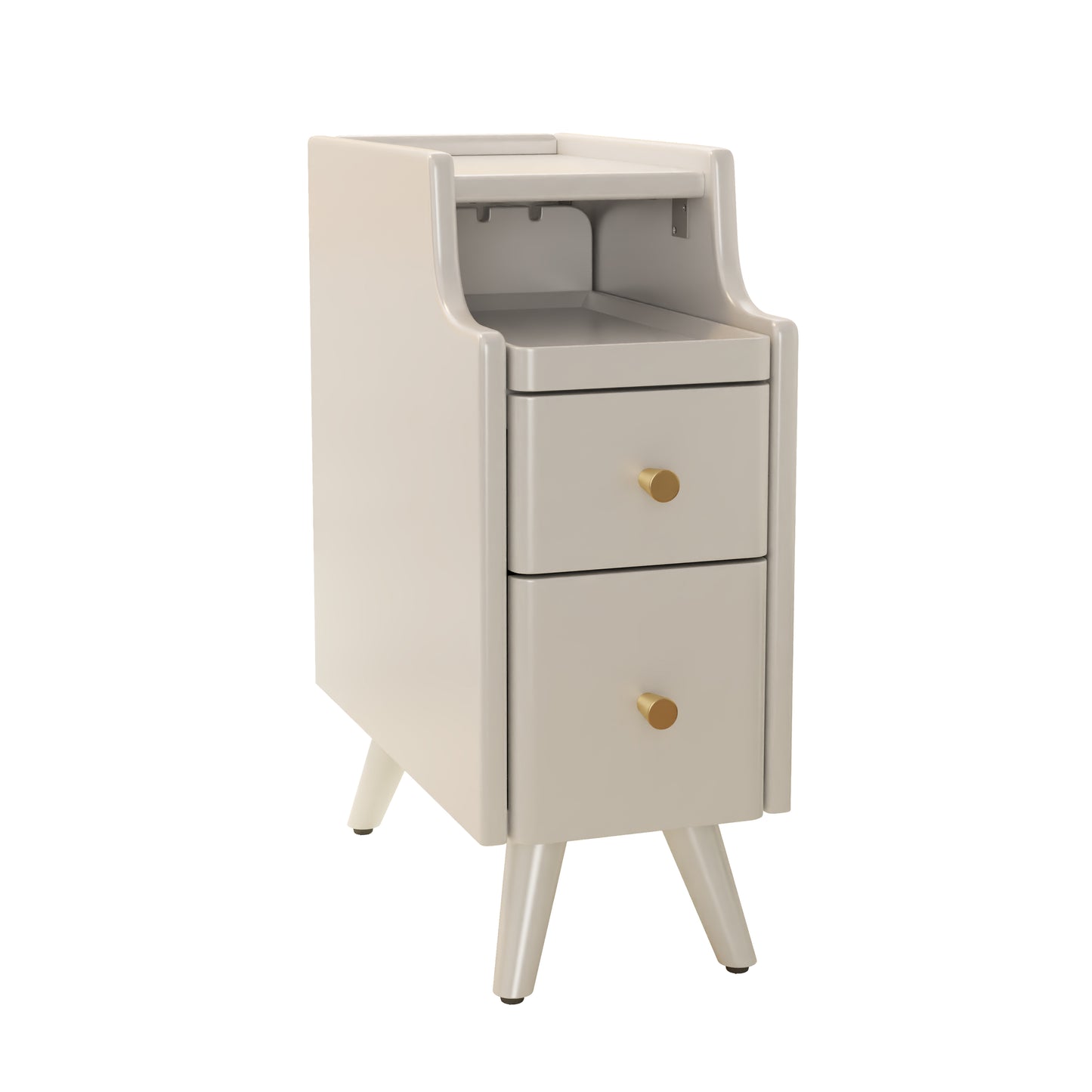 Small Nightstand,Solid Wood Nightstand with Drawers, Walnut Bedside Table for Bedroom