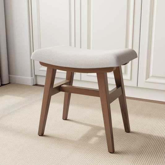 Vanity Stool, Saddle Cushion - Kaslandi Furniture