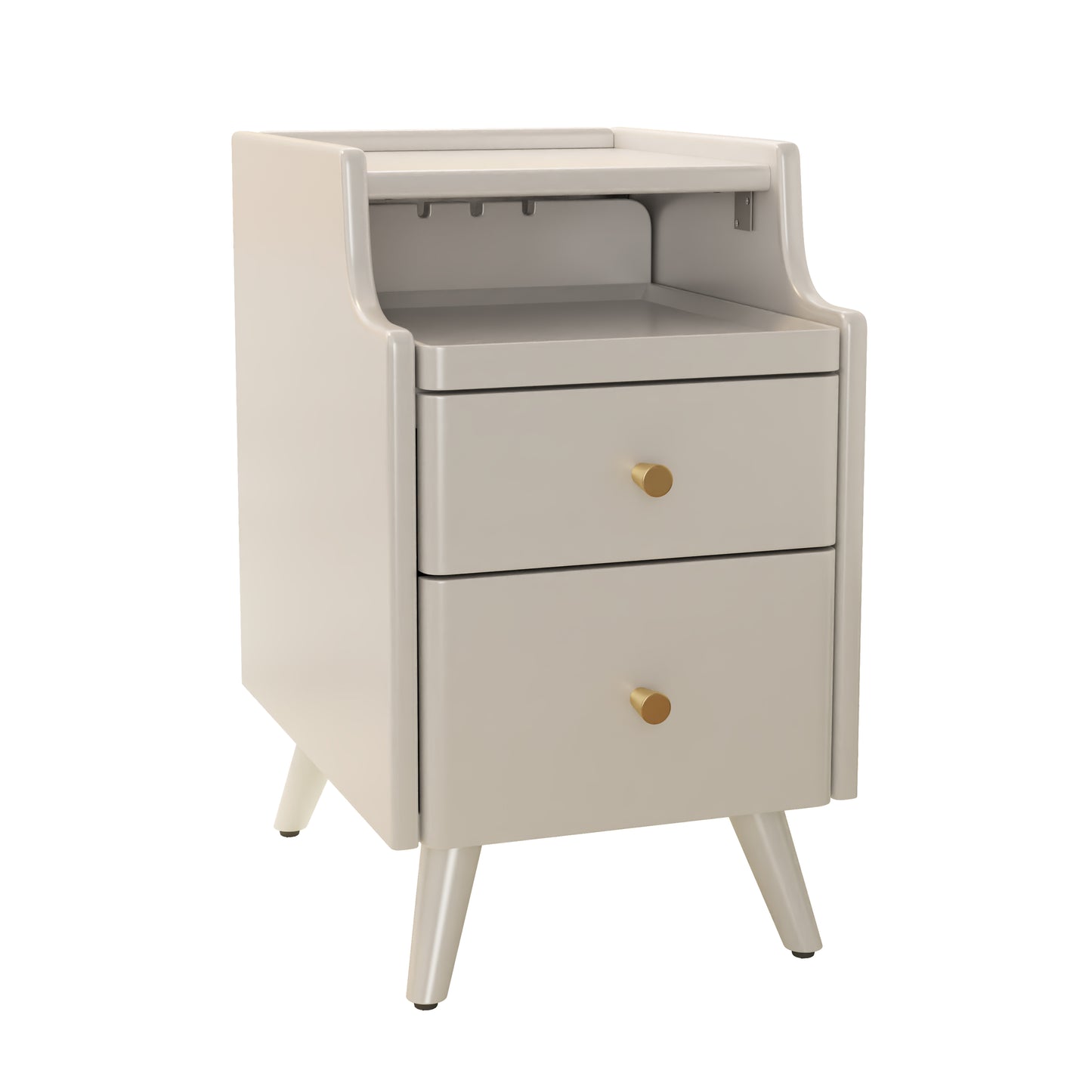 Narrow bedside table, solid wood bedside table with drawers, narrow edge small bedside table in the bedroom, simple and modern bedroom storage cabinet