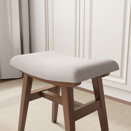 Vanity Stool, Saddle Cushion - Kaslandi Furniture