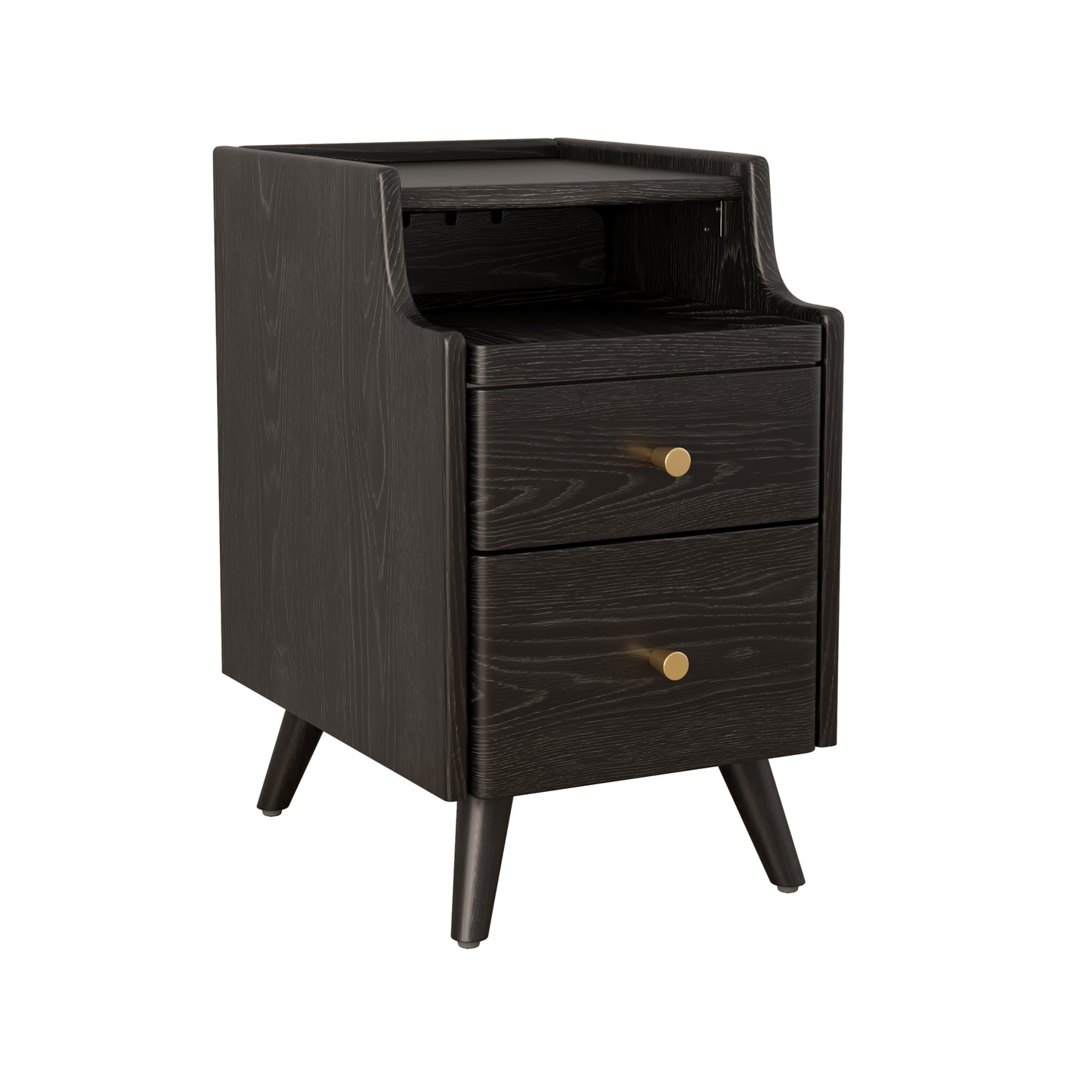 Narrow bedside table, solid wood bedside table with drawers, narrow edge small bedside table in the bedroom, simple and modern bedroom storage cabinet