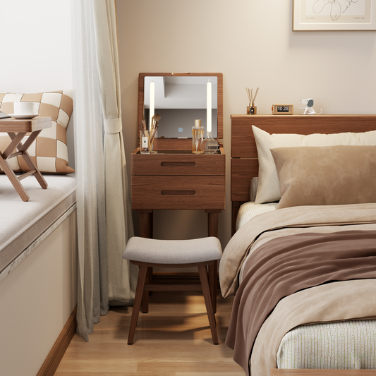 Vanity Desk with Mirror & Lights