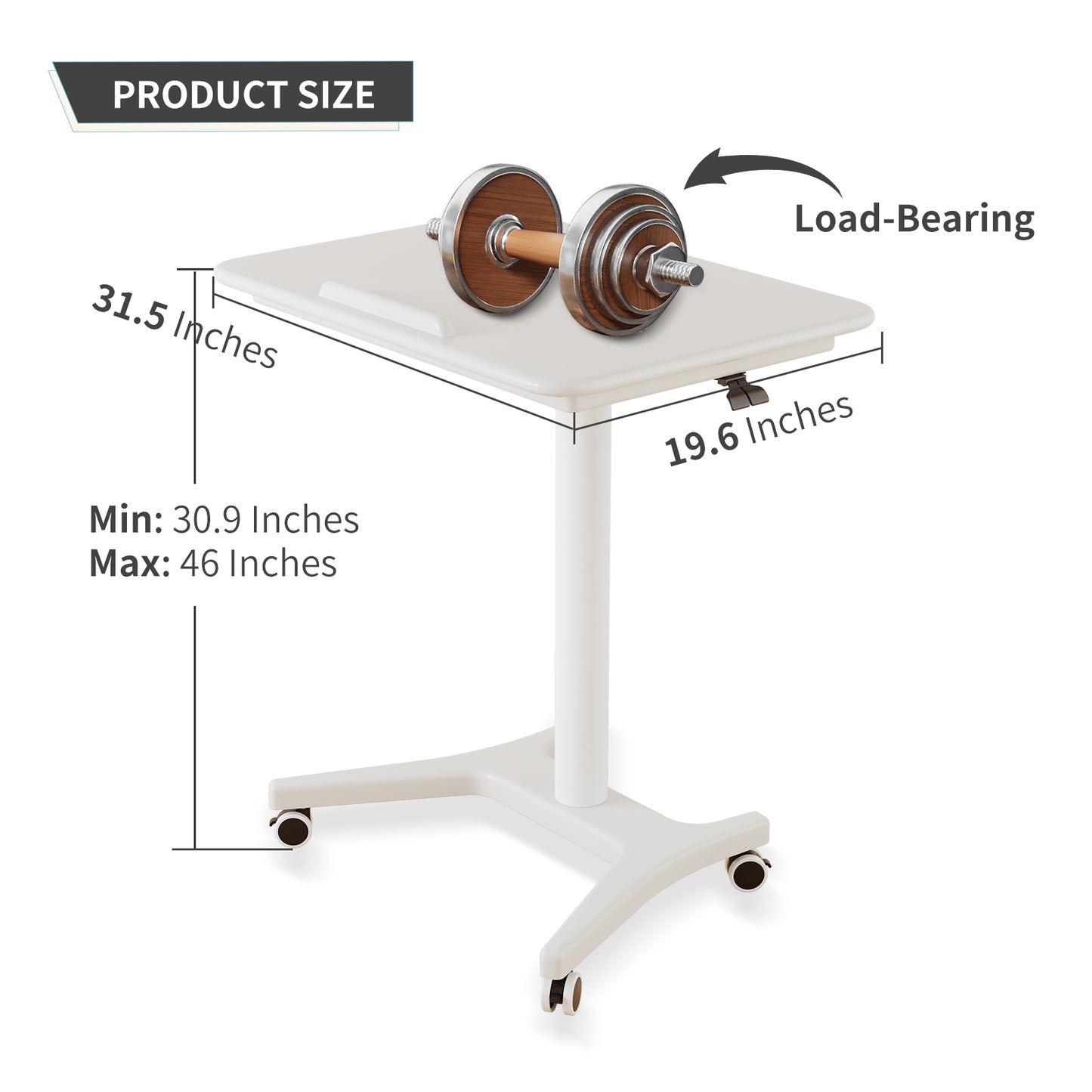 Rolling Standing Desk with Adjustable Height