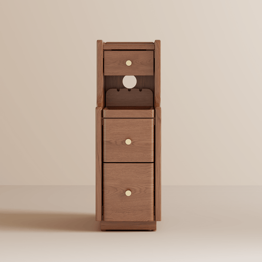 Solid Wood 3 - Drawer Nightstand with Shelf - Kaslandi Furniture