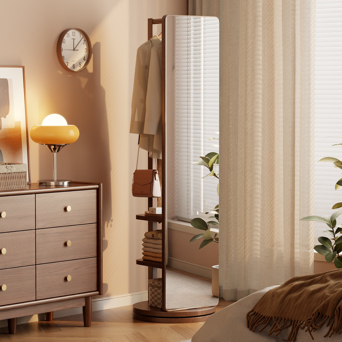 360 degree rotatable full-length mirror