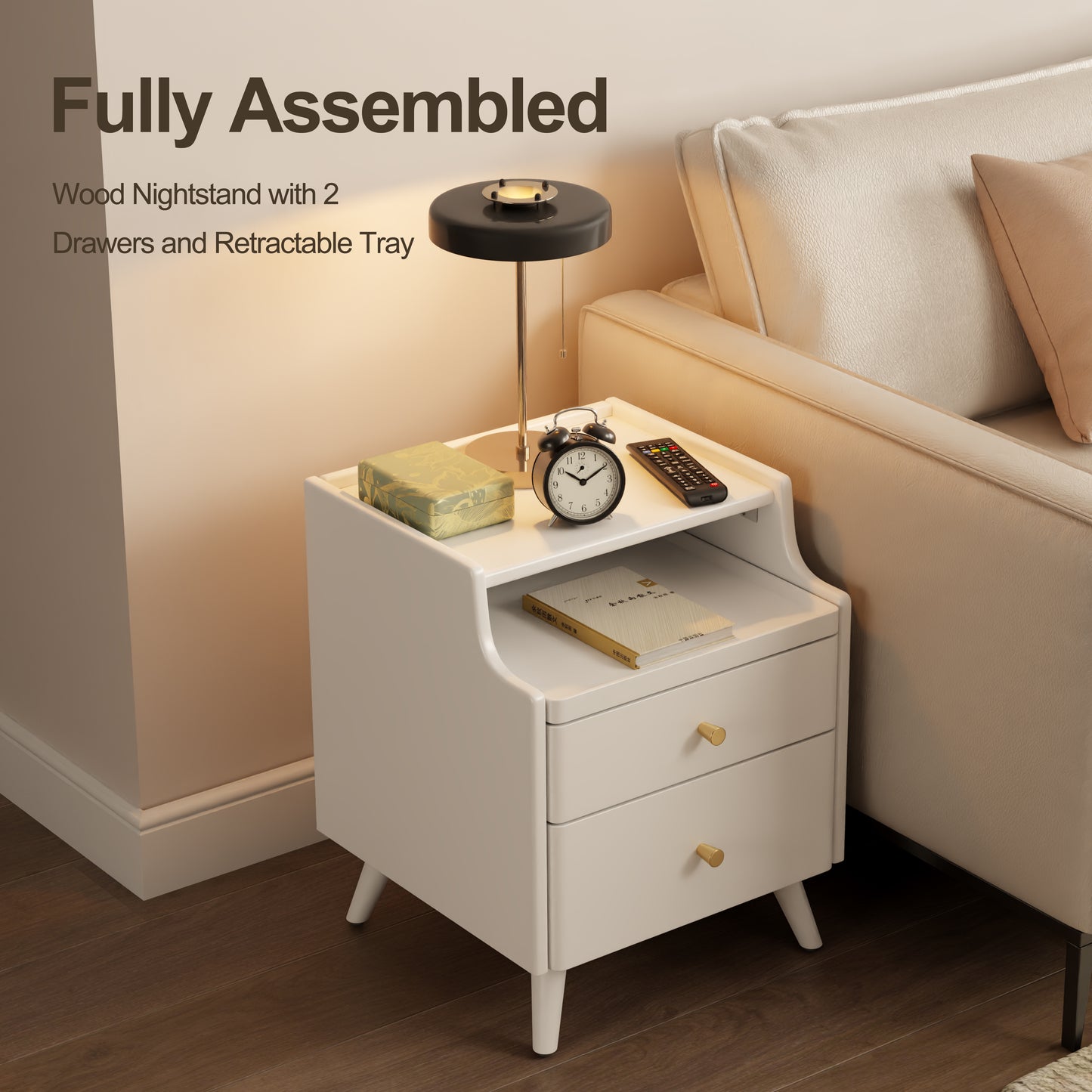 Solid wood floor standing bedside table, simple modern bedroom storage cabinet, household bedside storage cabinet, small storage cabinet, narrow bedside table, solid wood bedside table