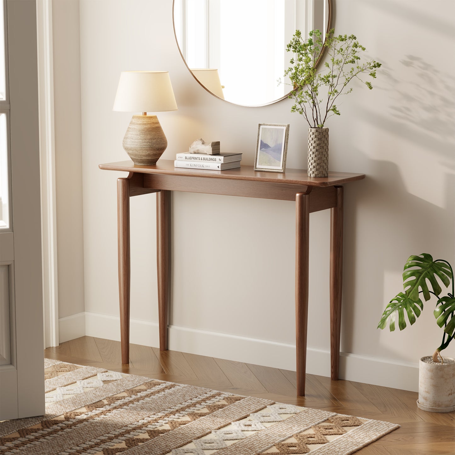 Wood Console Table, Modern Console Table, Narrow Entryway Table, Sofa Table, Hallway Tables for Entryway, Bedroom, Living Room, Foyer