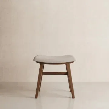 Modern Solid Wood Vanity Stool with Soft Saddle Cushion