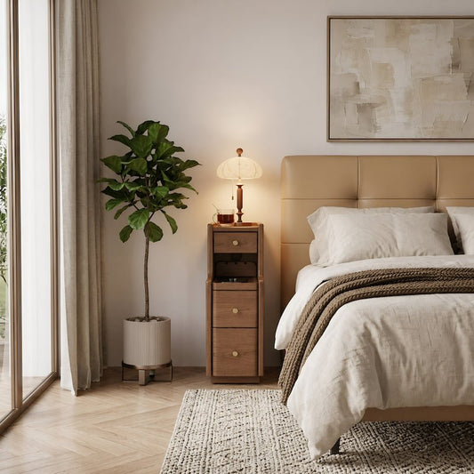 Solid Wood 3-Drawer Nightstand with Shelf — No Assembly Required - iKaslandi