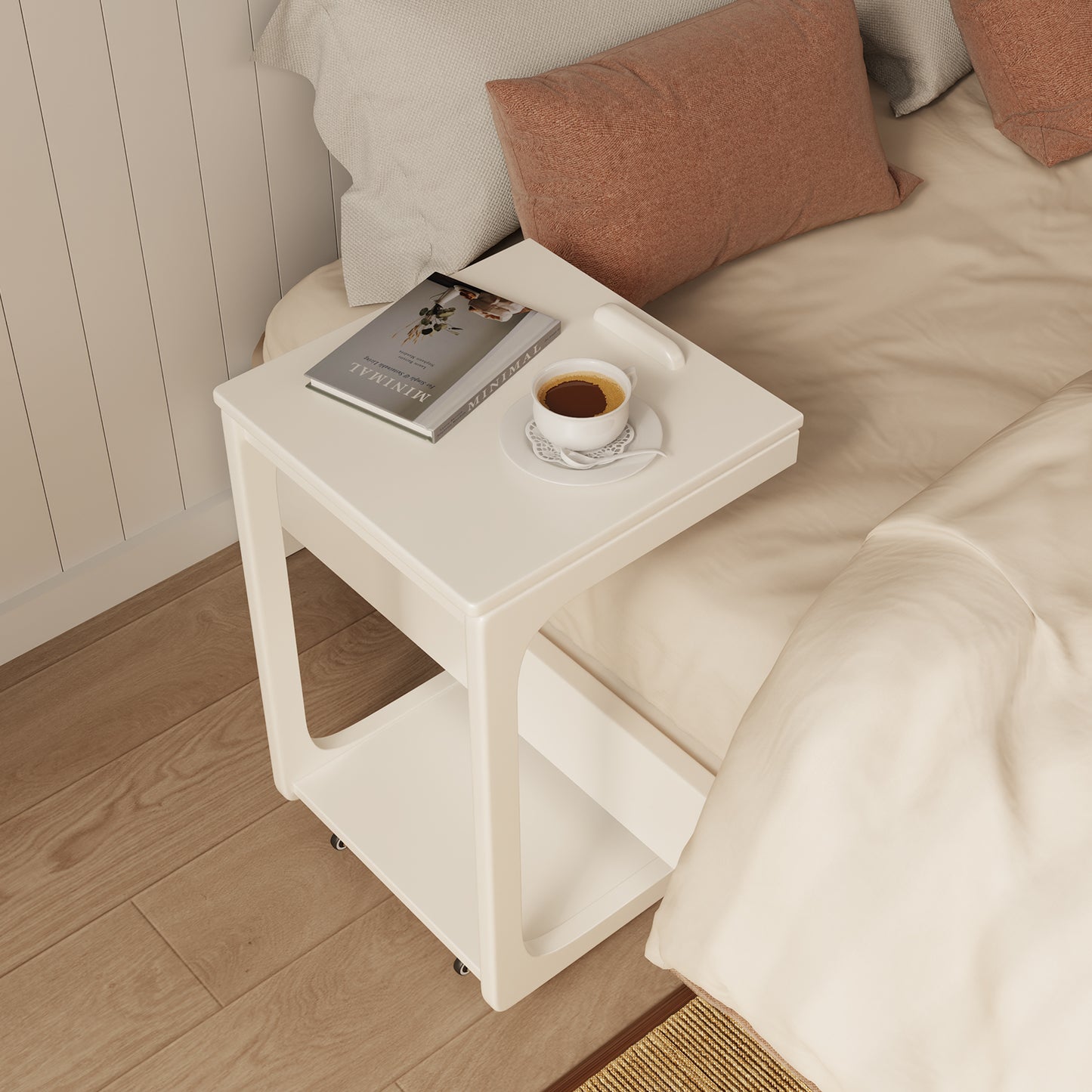 C-shaped sofa table