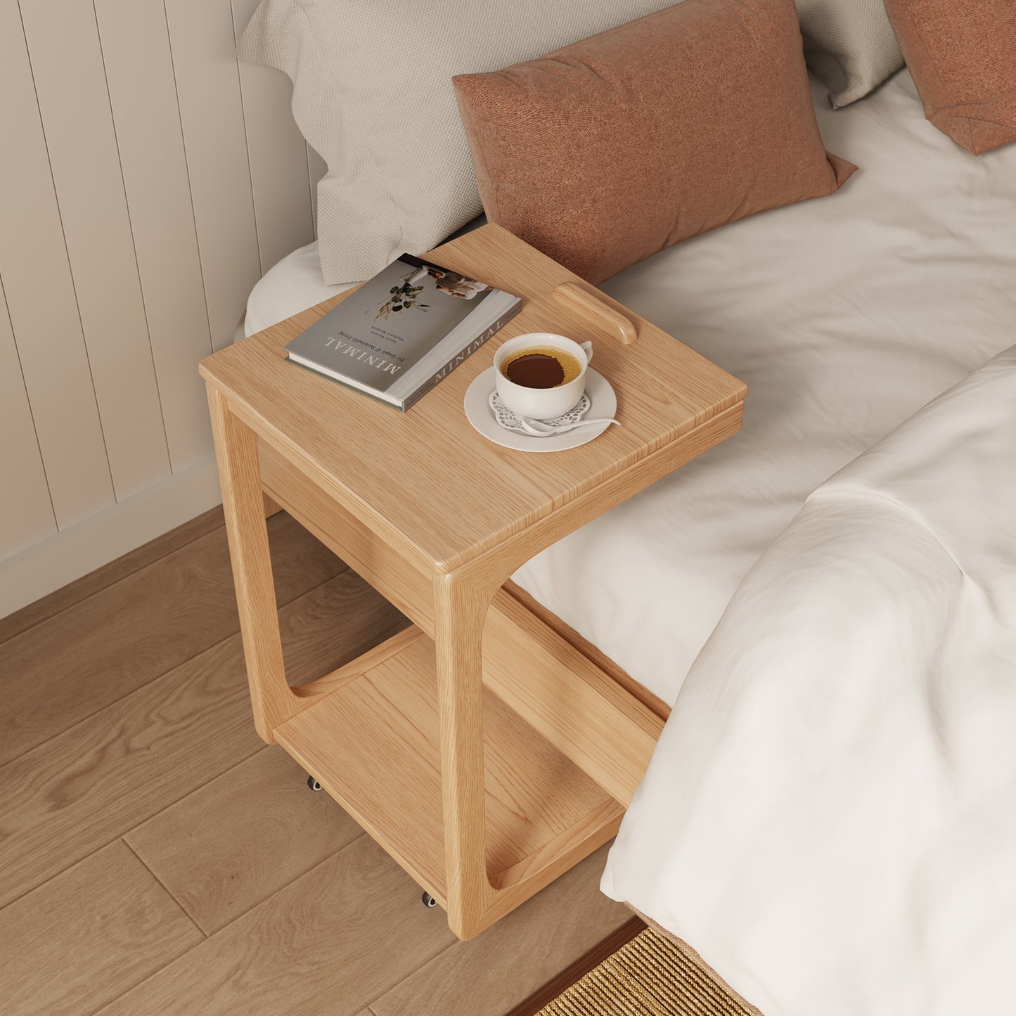 C-shaped sofa table