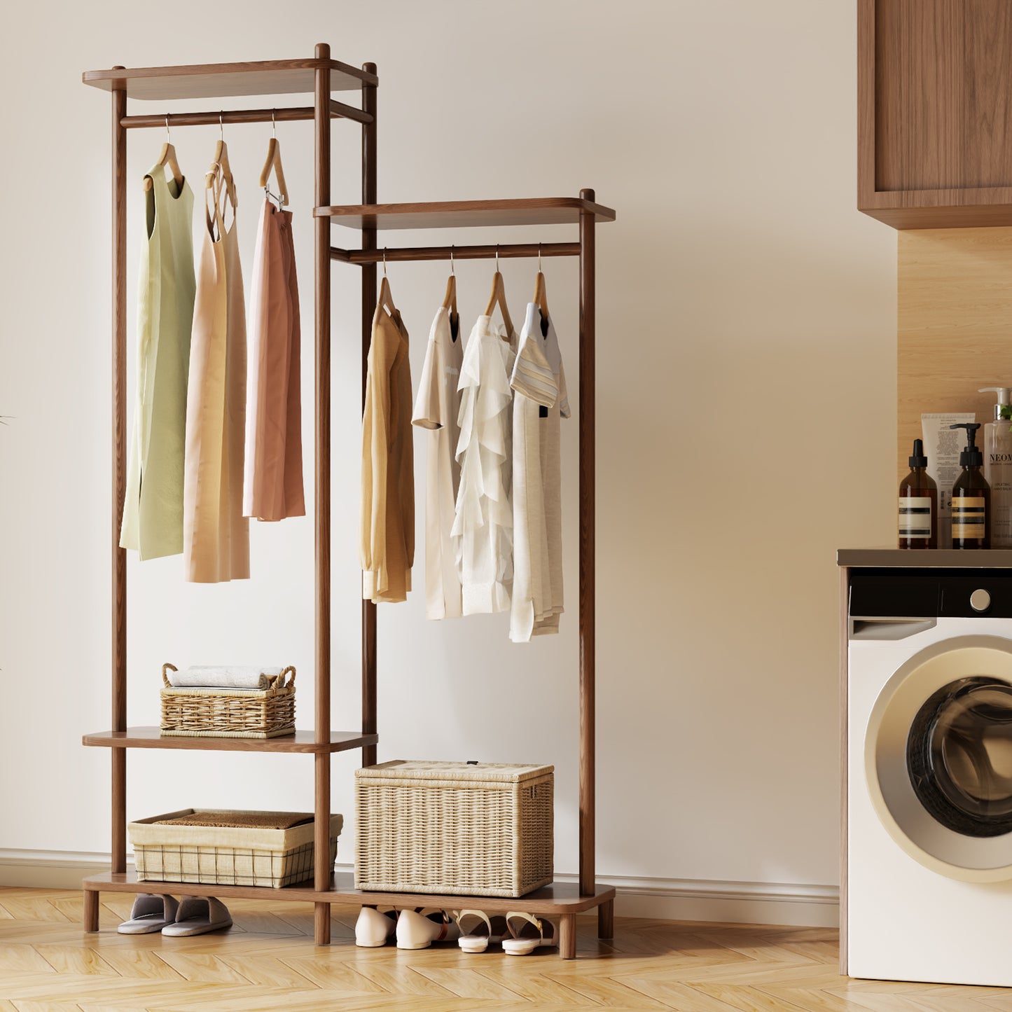 Solid Wood Clothes Rack