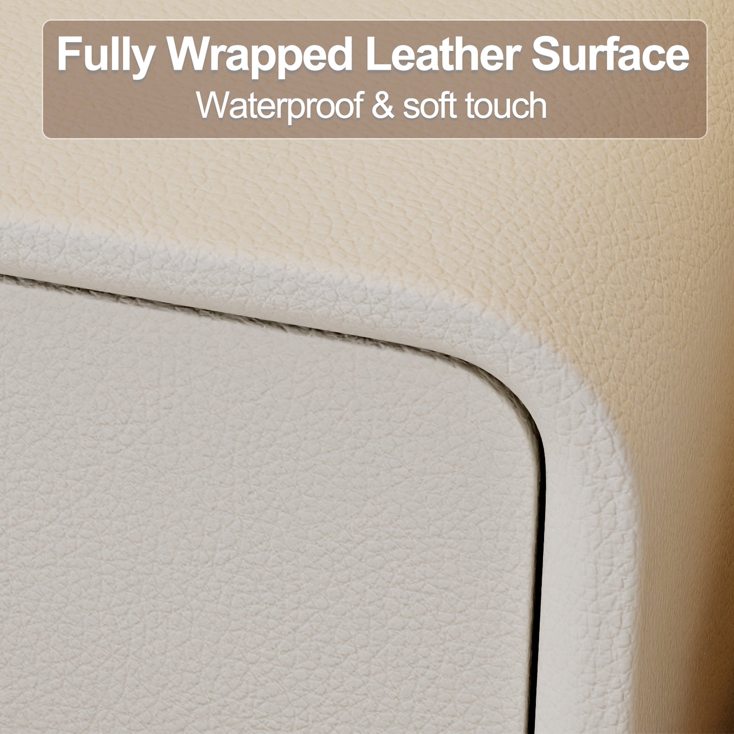 Leather Surface White Nightstand