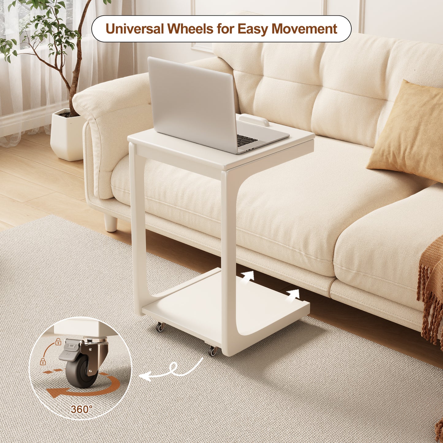 C-shaped sofa table