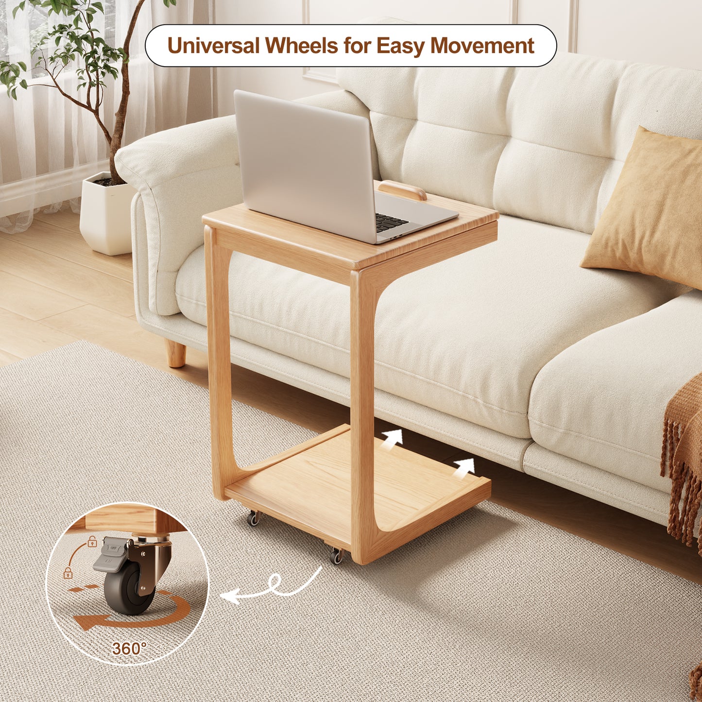 C-shaped sofa table