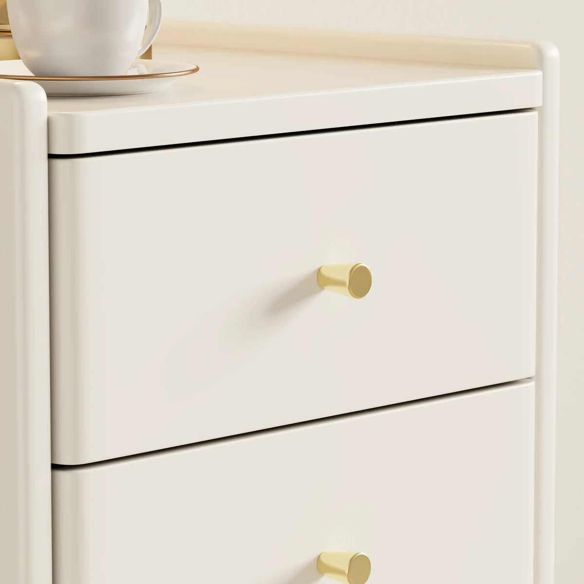 Solid Wood Nightstand 2 Drawer | Mid Century Bedside Table - Kaslandi Furniture