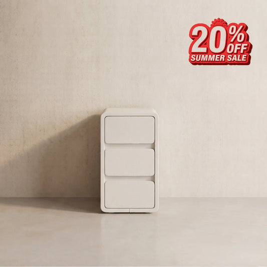 Modern Solid Wood Nightstand with 3 Hidden Handle Drawers - iKaslandi