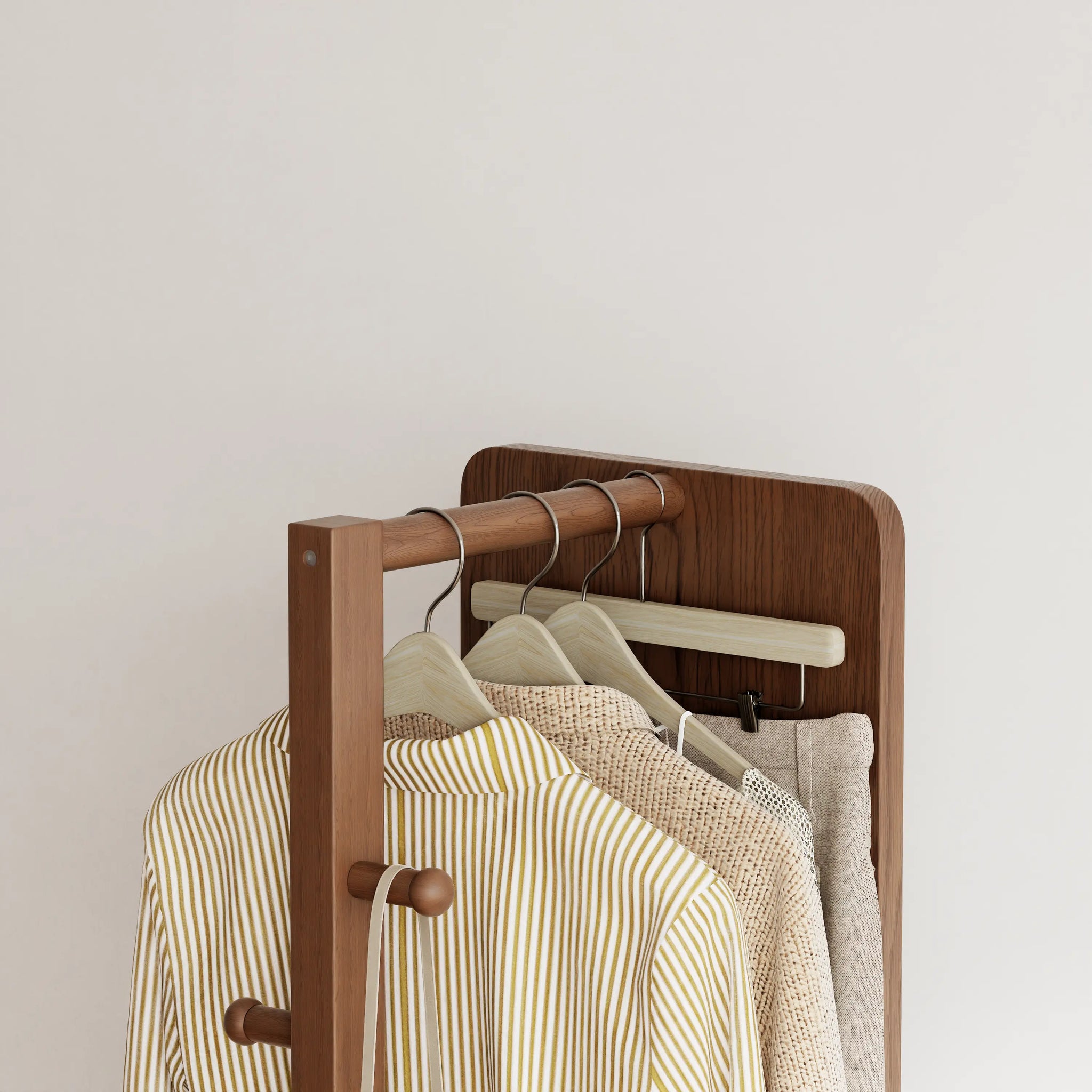 Full - Length Mirror with Storage, Clothing Rack & Wheels - iKaslandi