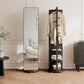 Full - Length Mirror with Storage, Clothing Rack & Wheels - iKaslandi