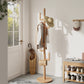 Solid Wood Cactus Coat Rack Stand – Modern Freestanding Coat Tree - iKaslandi