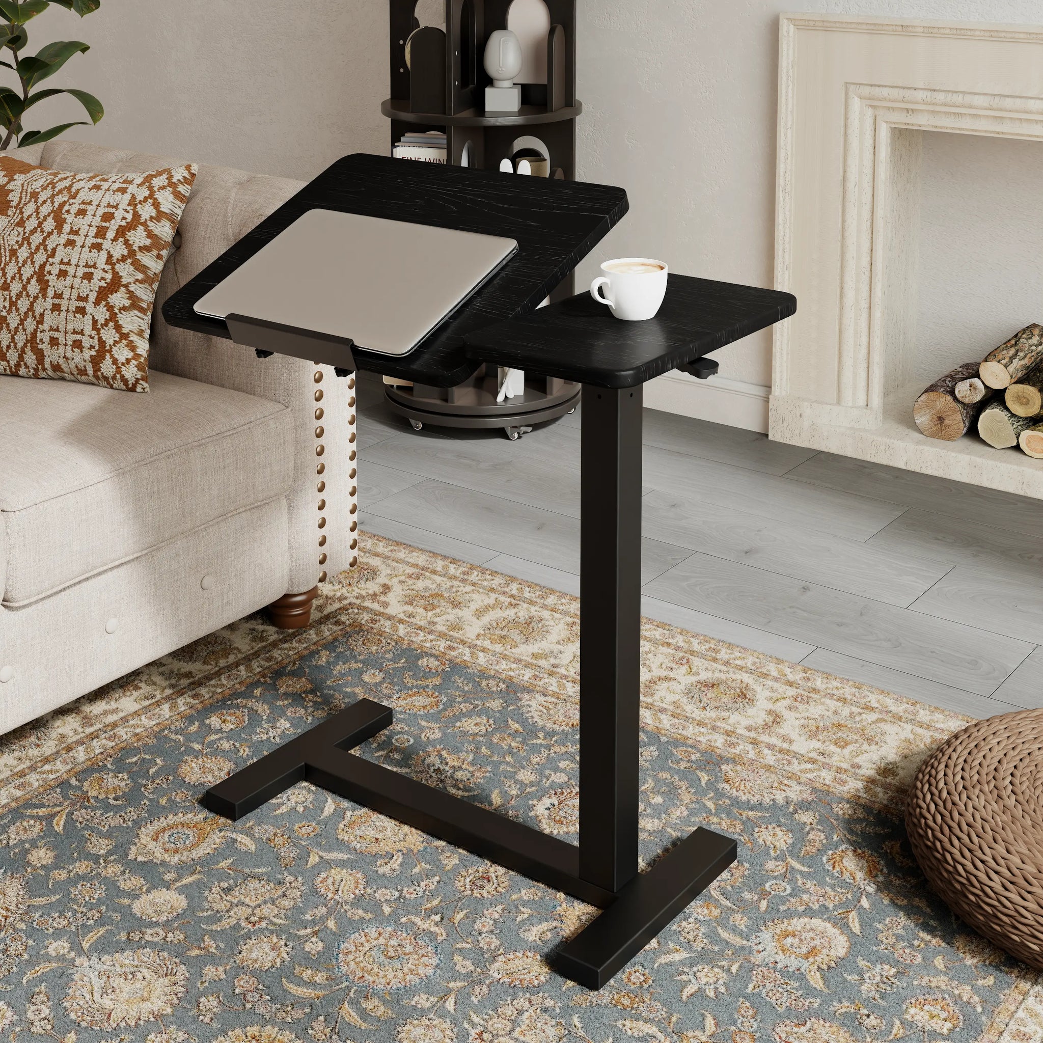 Adjustable Height Laptop Desk for Bed & Sofa – Solid Wood Tilting Top - iKaslandi