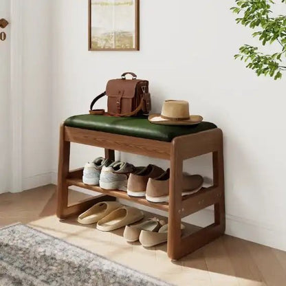 Brown 23.62-inch bench used beside a bed