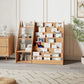 Solid Wood Kids Bookshelf – Face - Out Display & Anti - Tip Anchor - iKaslandi