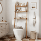 Over - the - Toilet Ladder Shelf - 3 - Tier Solid Wood Bathroom Storage - iKaslandi