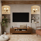 Fluted TV Stand with Storage Drawers and Cabinet — Fits 55"-65" TVs