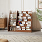 Solid Wood Kids Bookshelf – Face - Out Display & Anti - Tip Anchor - iKaslandi