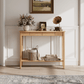 Solid Wood Entryway Console Table with Drawers and Bottom Storage Shelf - Kaslandi Furniture