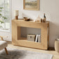 Walnut Console Table with Side Storage Shelves - iKaslandi