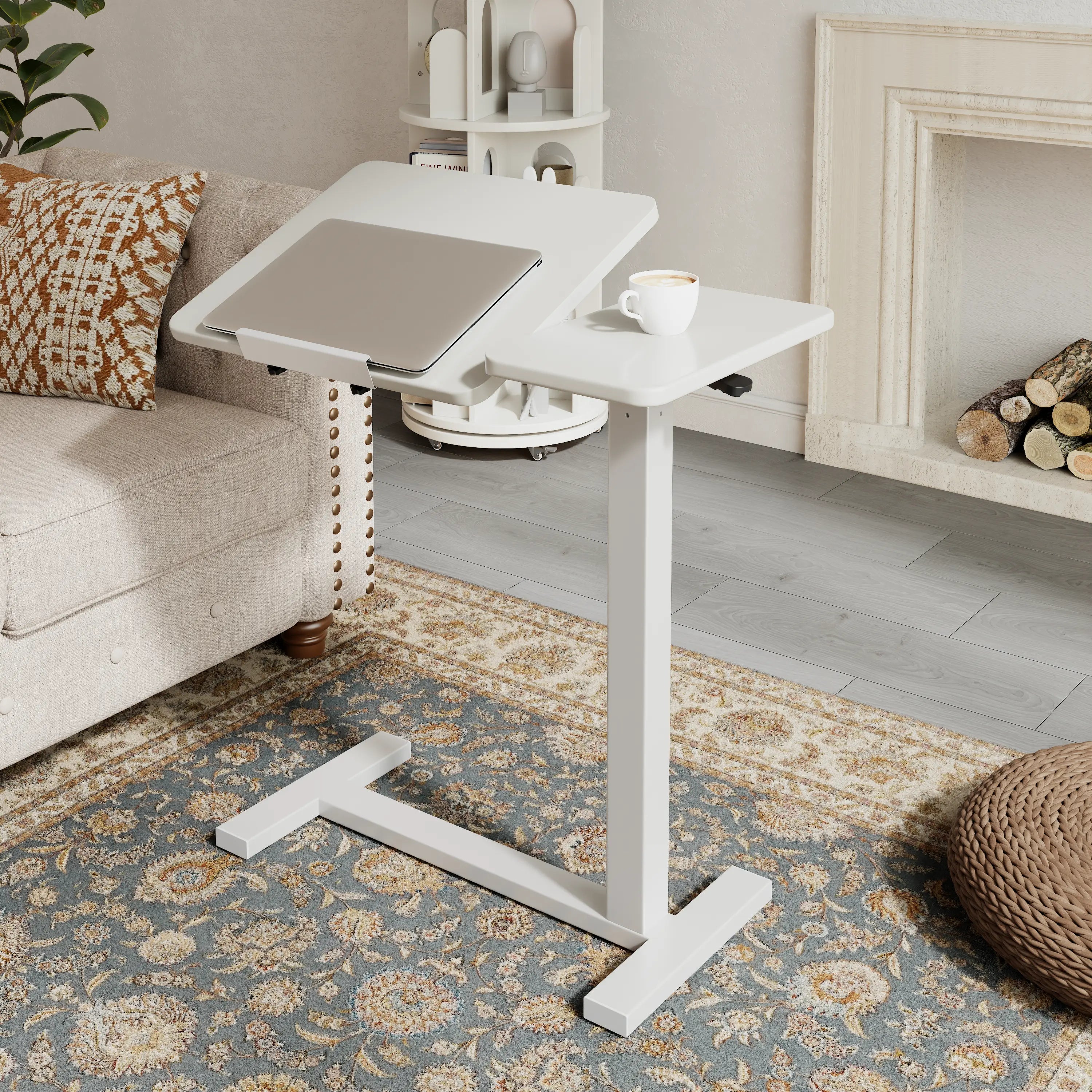 Adjustable Height Laptop Desk for Bed & Sofa – Solid Wood Tilting Top - iKaslandi