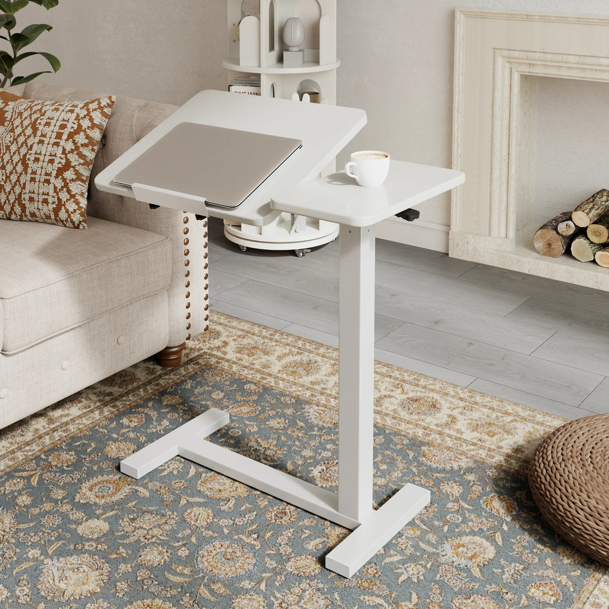 Adjustable Height Laptop Desk for Bed & Sofa – Solid Wood Tilting Top - iKaslandi
