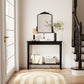 Solid Wood Entryway Console Table with Drawers and Bottom Storage Shelf - iKaslandi