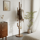 Solid Wood Cactus Coat Rack Stand – Modern Freestanding Coat Tree - iKaslandi