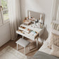 Solid Wood Vanity Desk with Detachable Lighted Mirror | Converts to Writing Desk - iKaslandi