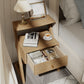 Solid Wood Z-Leg Nightstand with Drawer & Open Shelf