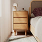 Mid - Century Modern Solid Wood Nightstand with 2 - 3 Hidden Drawers - iKaslandi