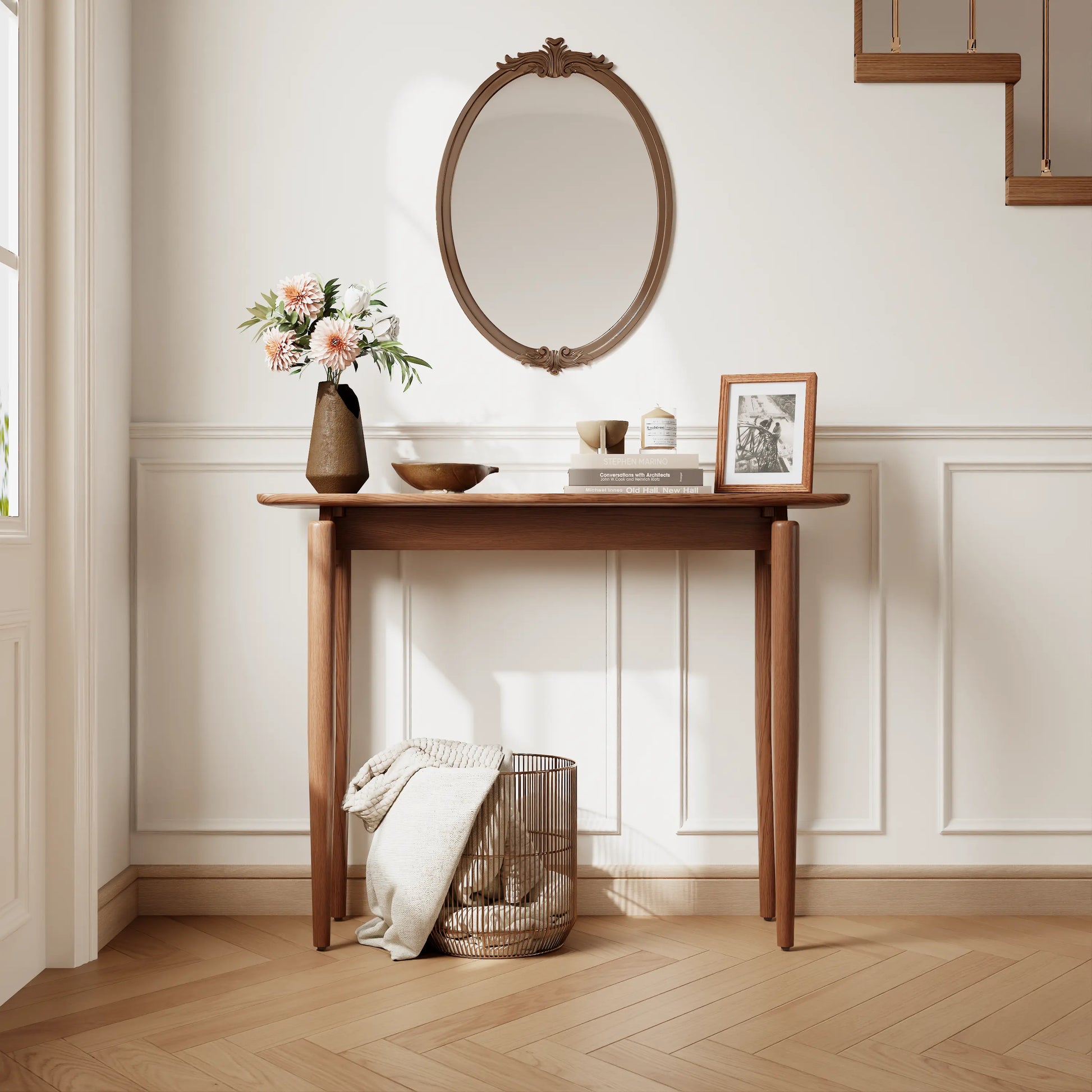 Solid Wood Narrow Console Table for Entryway & Living Room - iKaslandi