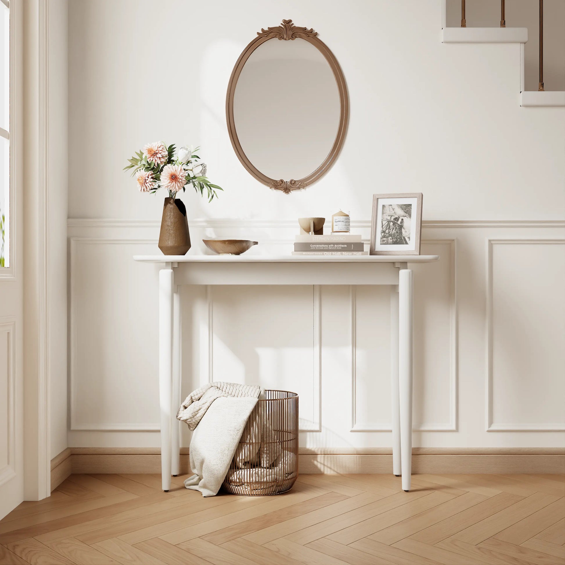 Solid Wood Narrow Console Table for Entryway & Living Room - iKaslandi