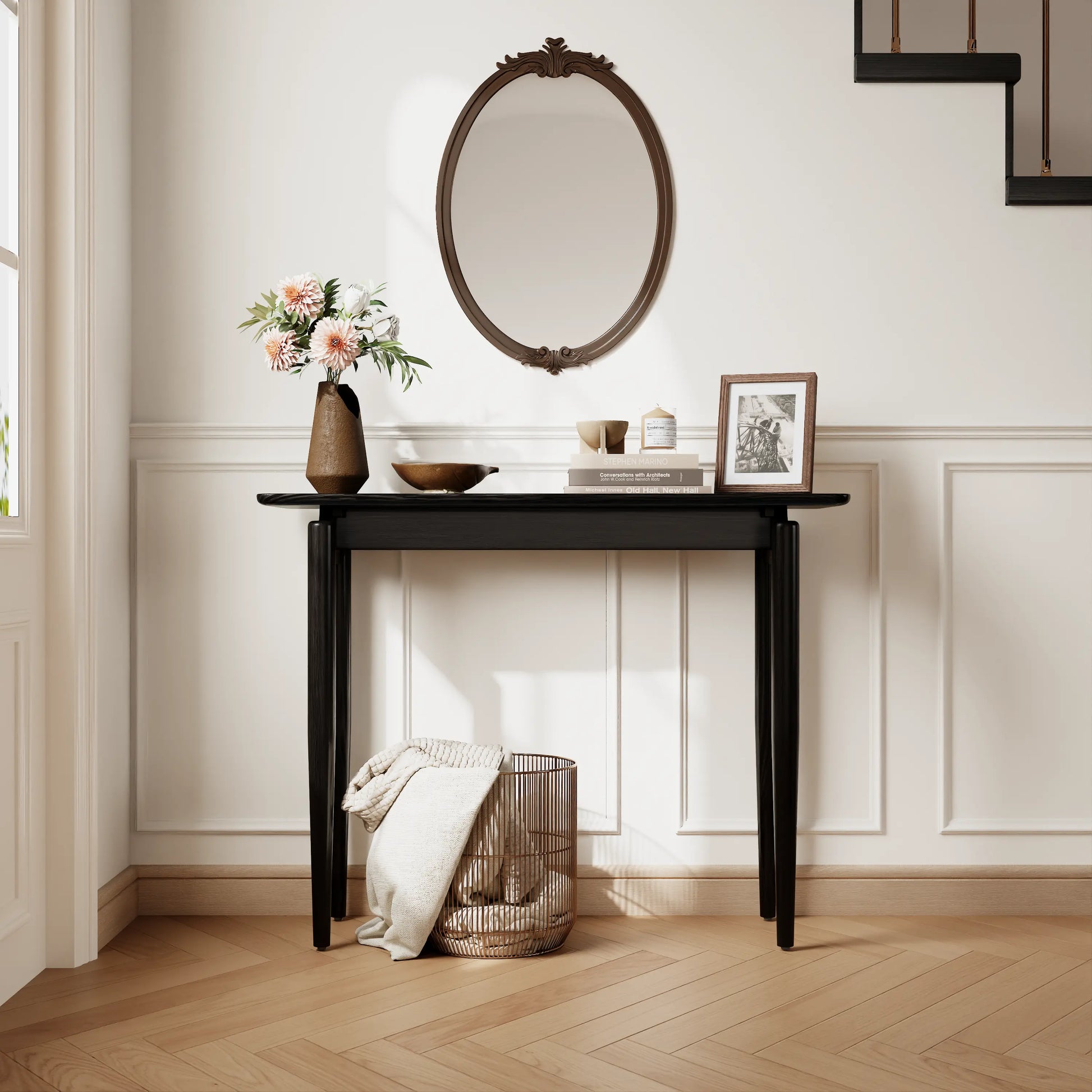 Solid Wood Narrow Console Table for Entryway & Living Room - iKaslandi