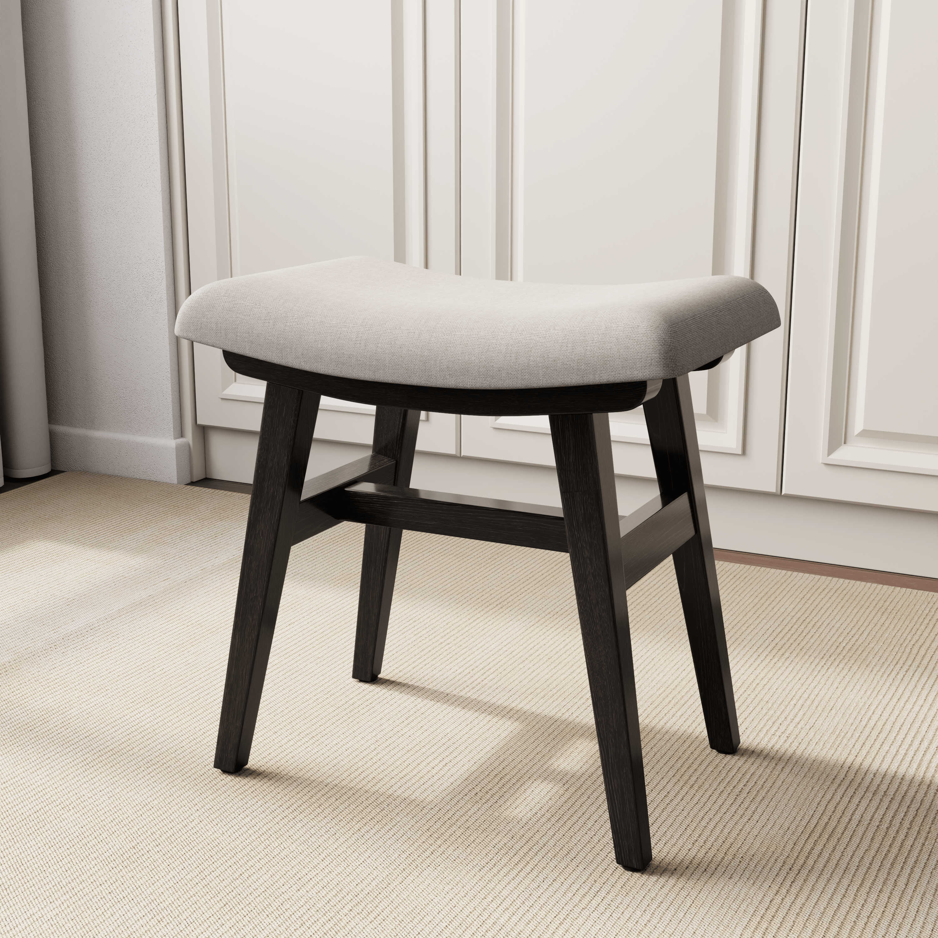 Vanity Stool, Saddle Cushion - Kaslandi Furniture