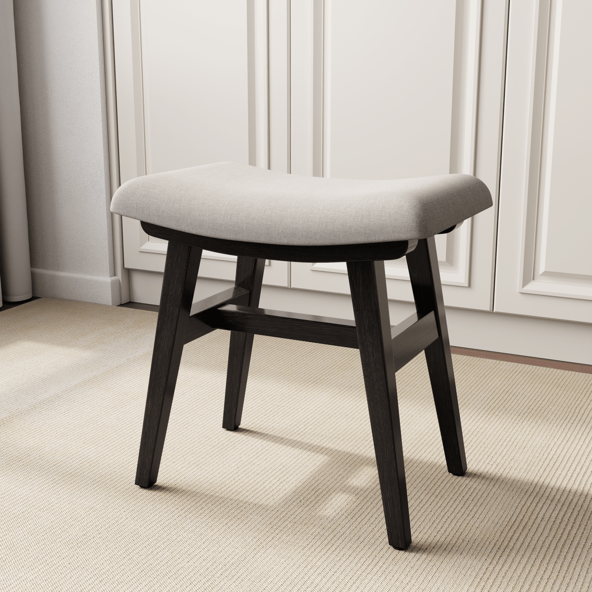 Vanity Stool, Saddle Cushion - Kaslandi Furniture