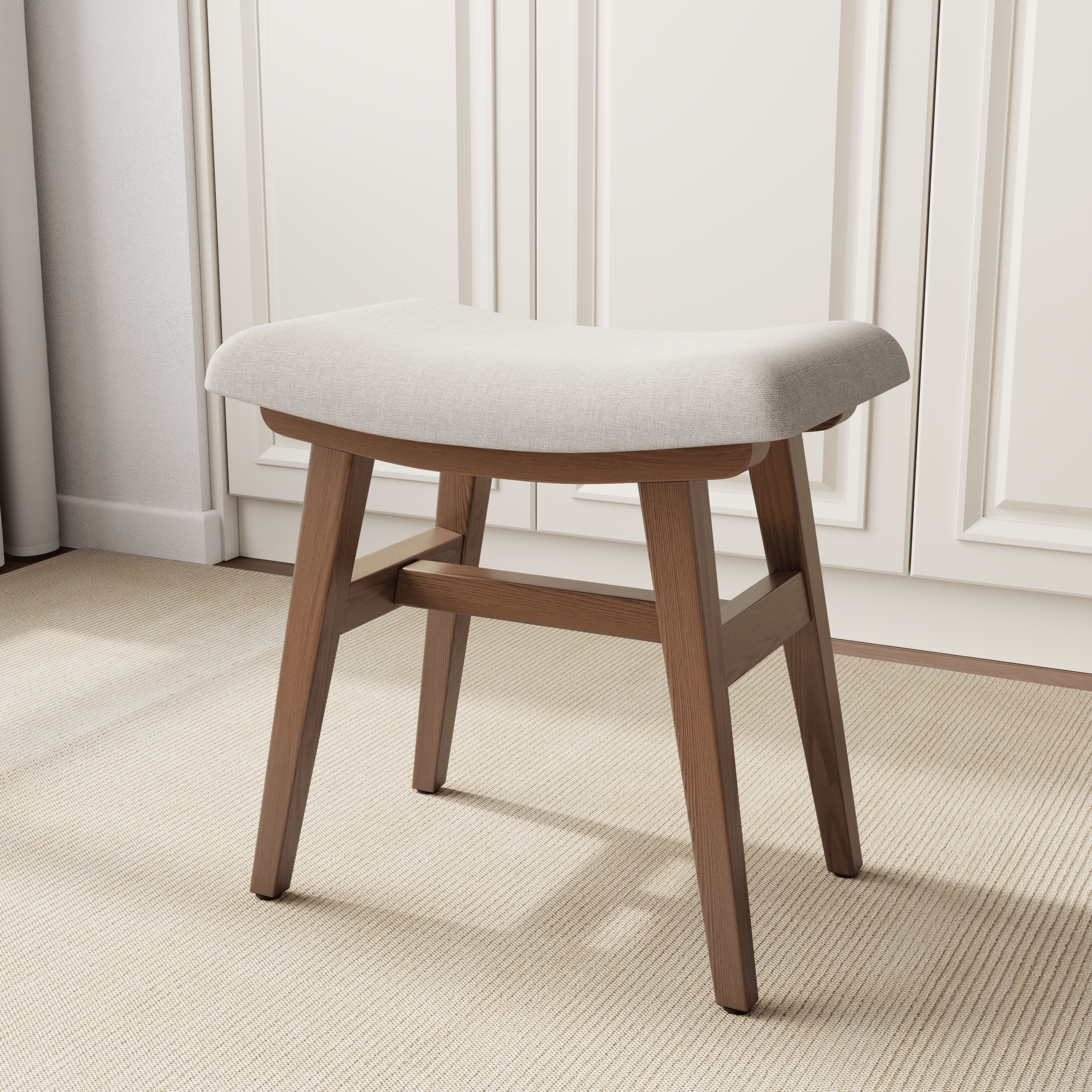 Vanity Stool, Saddle Cushion - Kaslandi Furniture
