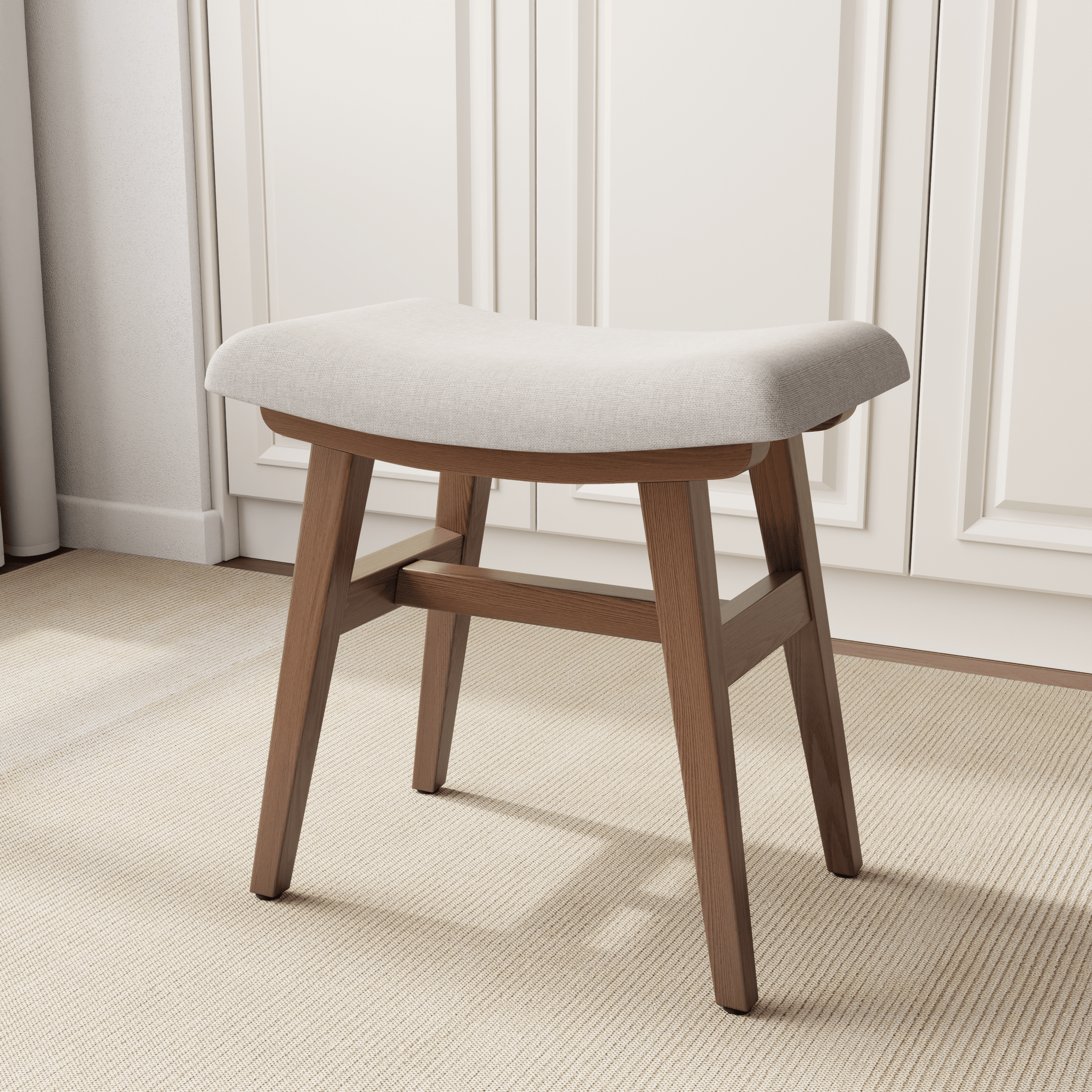 Vanity Stool, Saddle Cushion - Kaslandi Furniture