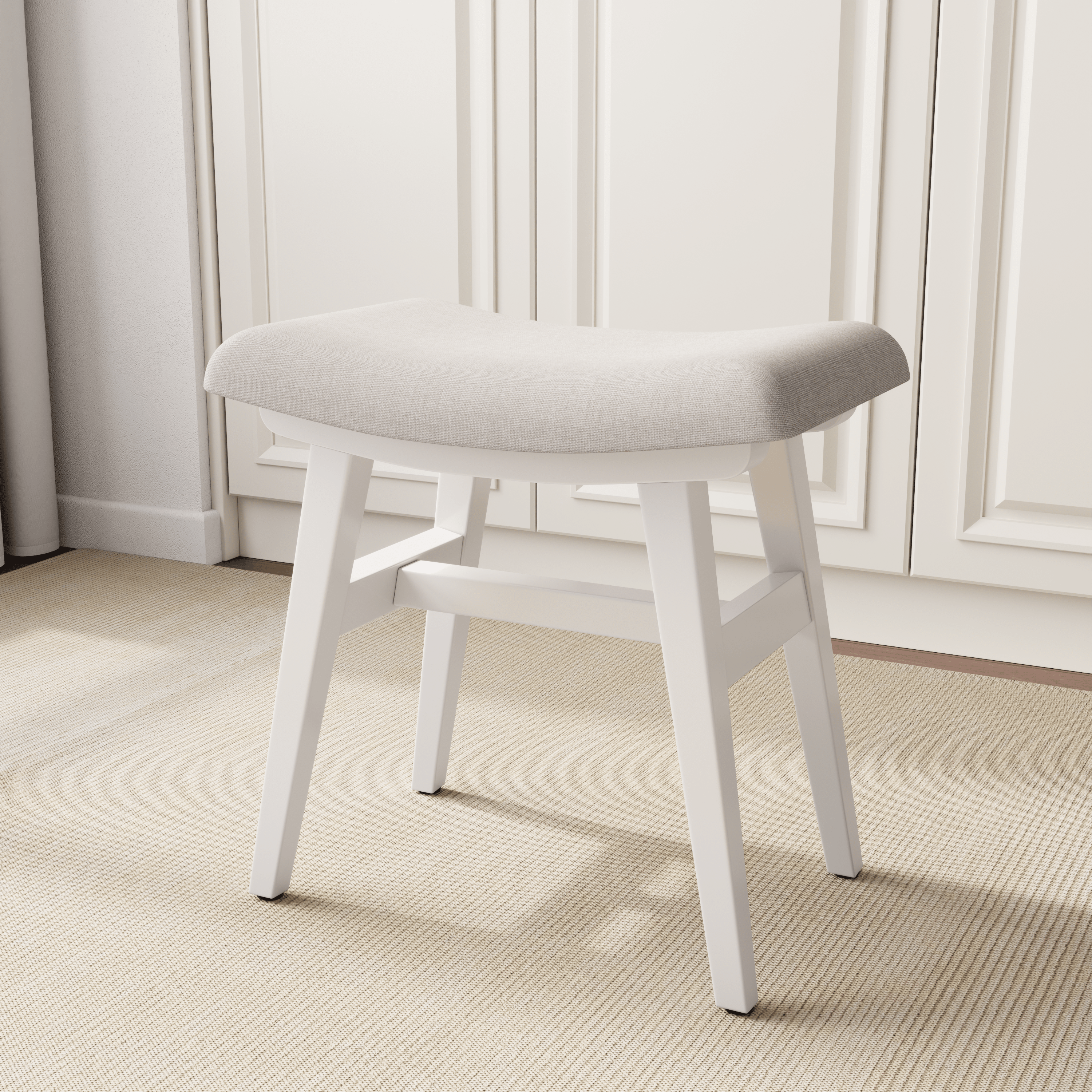 Vanity Stool, Saddle Cushion - Kaslandi Furniture