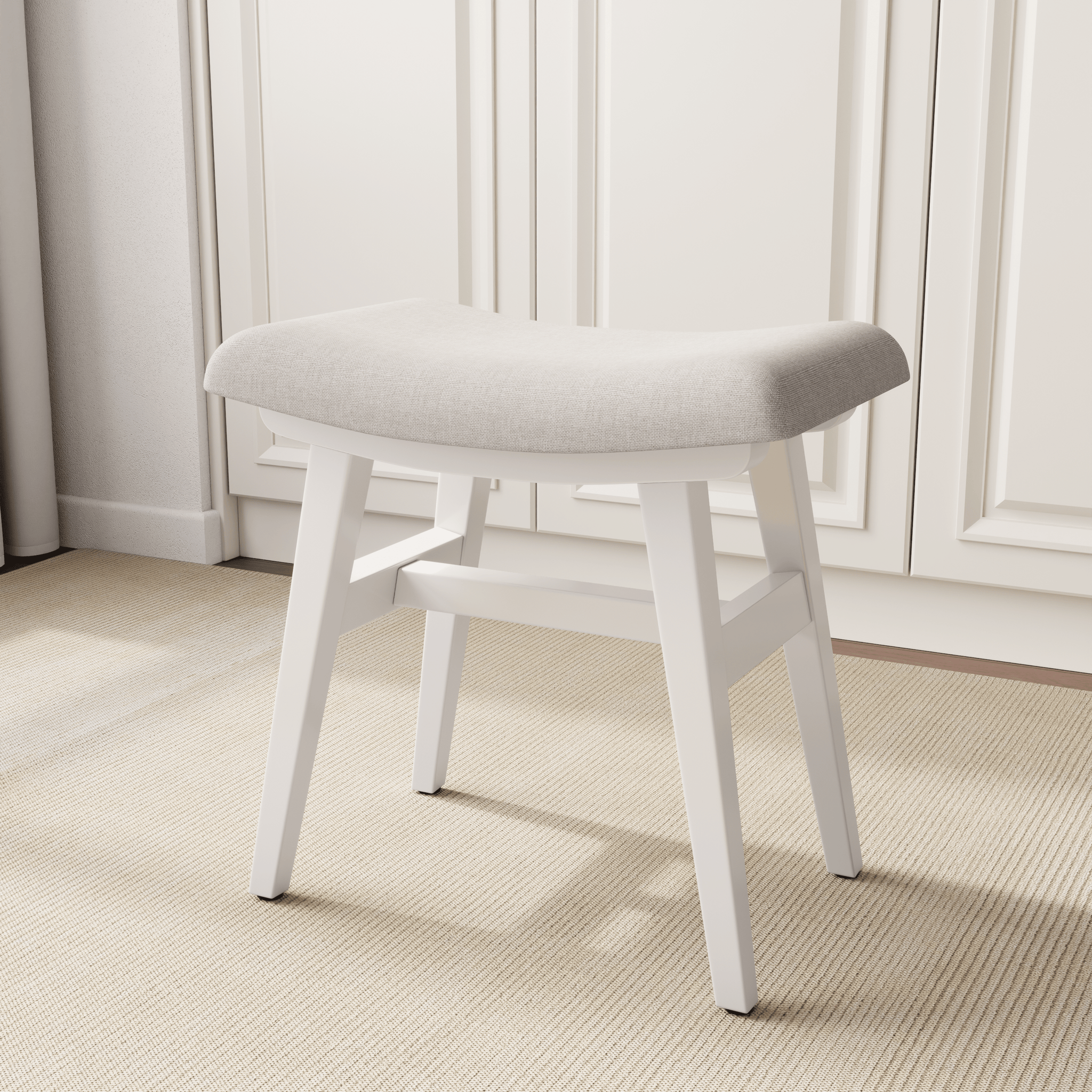 Vanity Stool, Saddle Cushion - Kaslandi Furniture