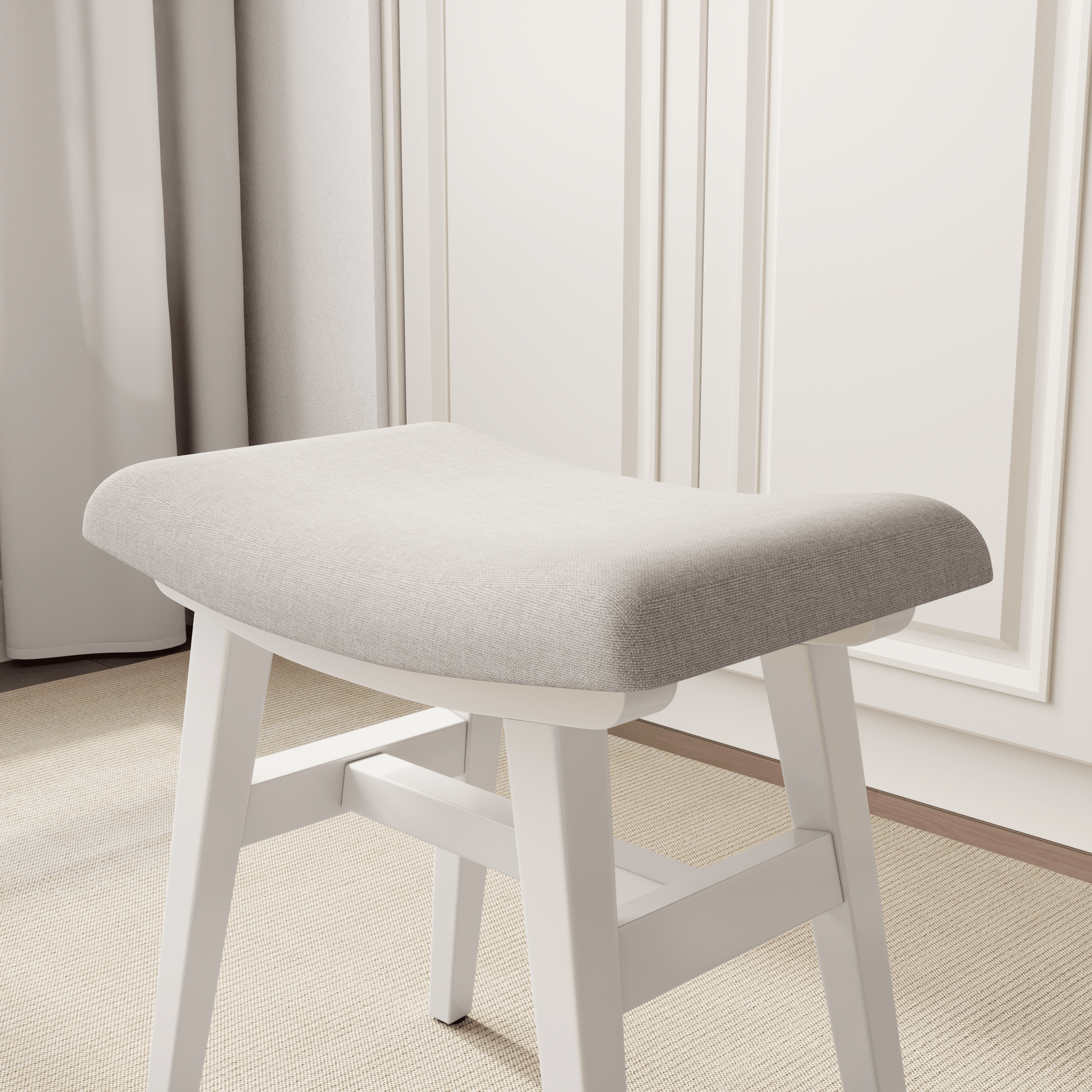 Vanity Stool, Saddle Cushion - Kaslandi Furniture