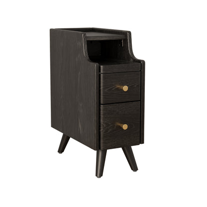 Small Nightstand,Solid Wood Nightstand with Drawers, Walnut Bedside Table for Bedroom